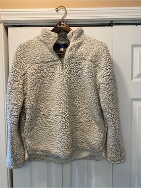 Blue Rain Cream Sherpa Half-Zip Jacket